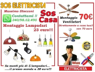 zoom immagine (Elettricista montaggio lampadario Garbatella Ostiense Roma)