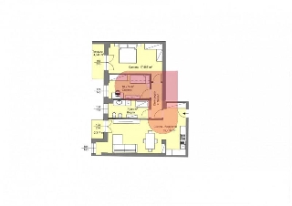 zoom immagine (Appartamento 80 mq, soggiorno, 2 camere)